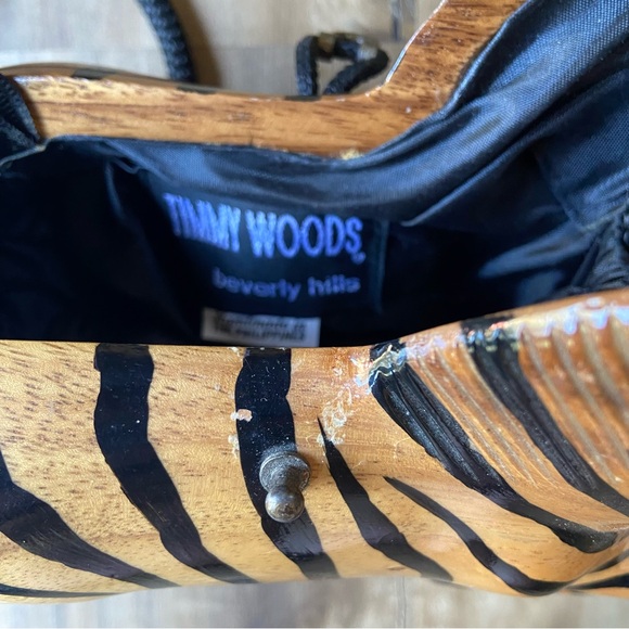 Timmy Woods Beverly Hills zebra wood novelty bag - Picture 6 of 7